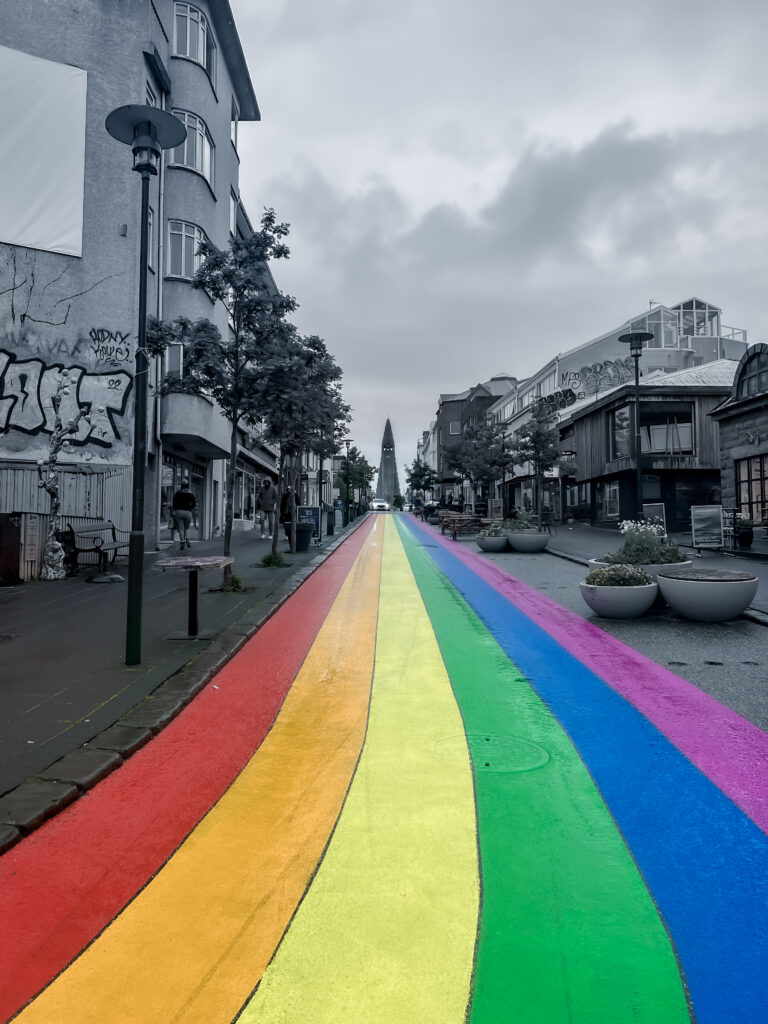 Rainbow Street in the capital Reykjavik